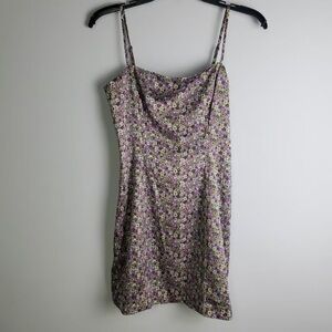 Aritzia Sunday Best Purple Ditsy Floral Mini Dress